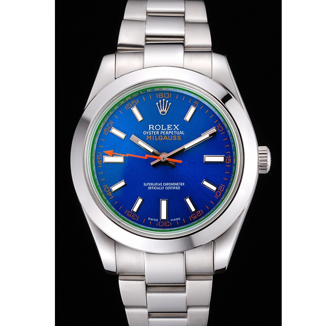Aaa replica Blue And Bezel Stainless Rolex Steel Case 622838 Dial Milgauss 0801